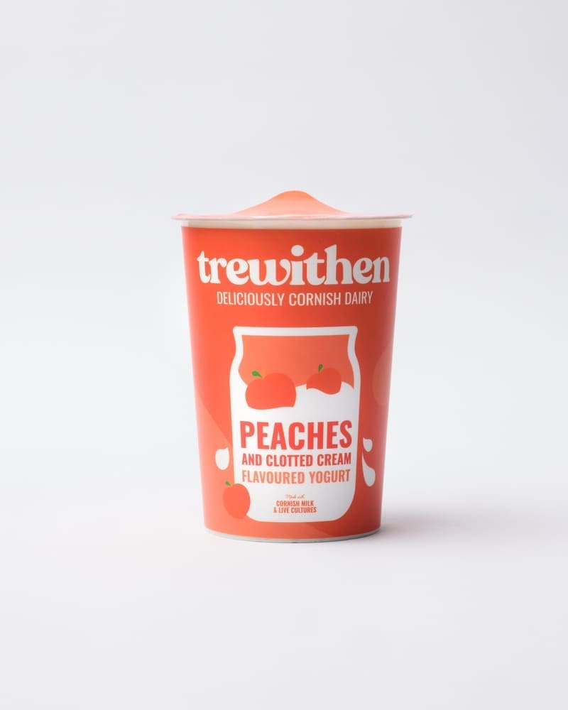 Peaches and cream yoghurt product shoot