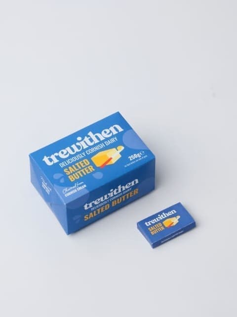 Trewithen Dairy salted butter in two available sizes