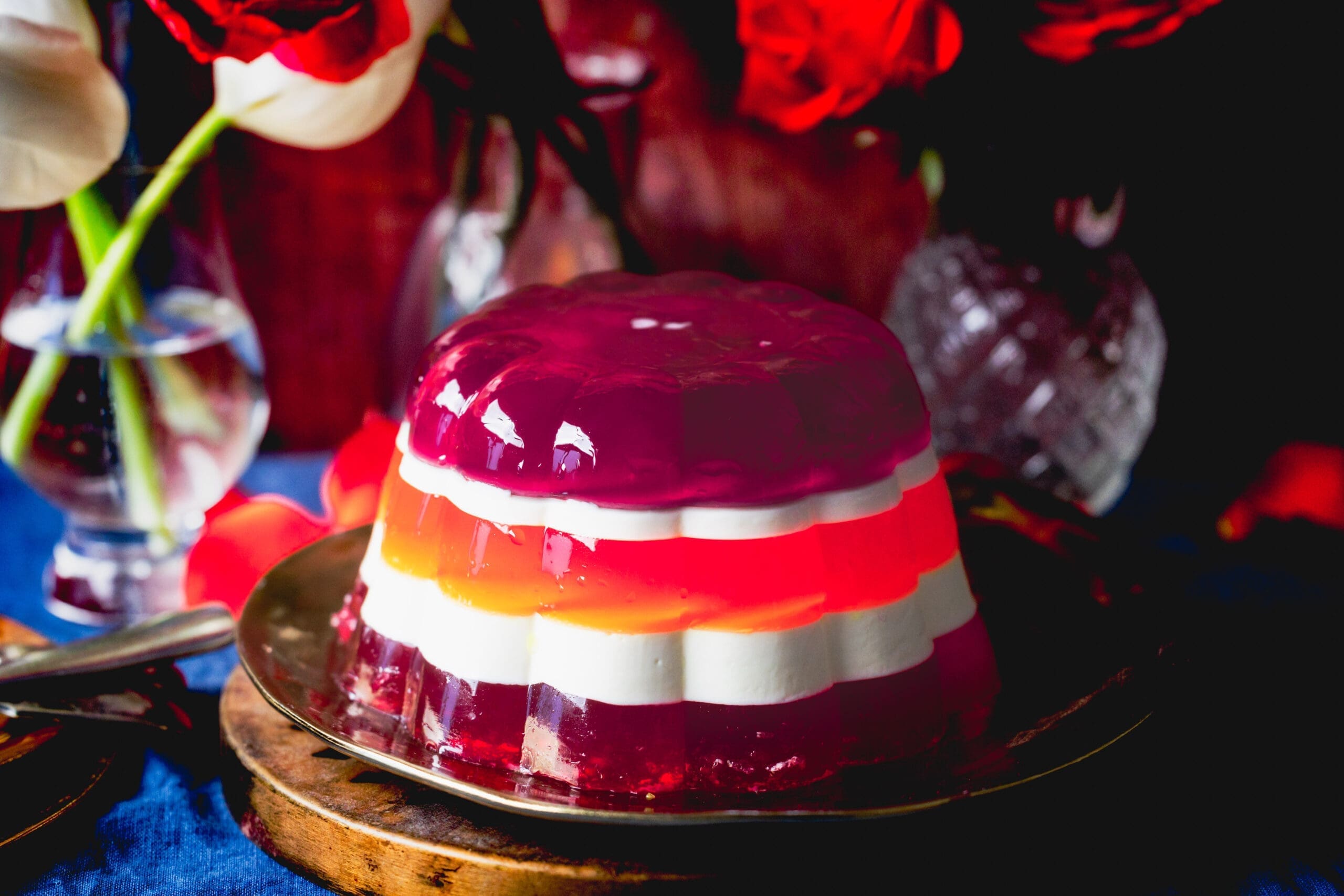 Rainbow Jelly With Clotted Cream