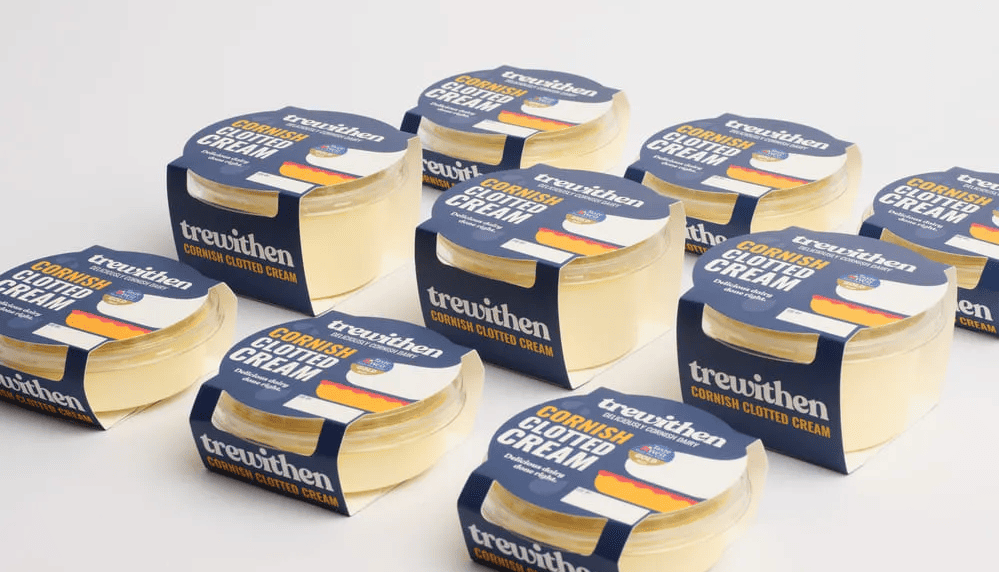 Clotted cream in various sizes